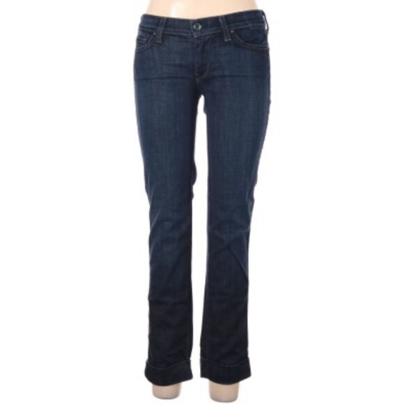 7 FOR ALL MANKIND | Edie Flood Dark Cuffed Denim Jeans Women’s Size 30 (10) - Picture 1 of 9